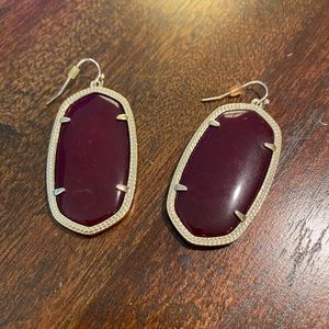 Kendra Scott Danielle Drop Earrings Maroon / Gold